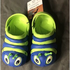 NORTY Toddler  Kid's Stripe Green Blue Bug Clog Sandal  Slipper Shoe SZ 7 NEW